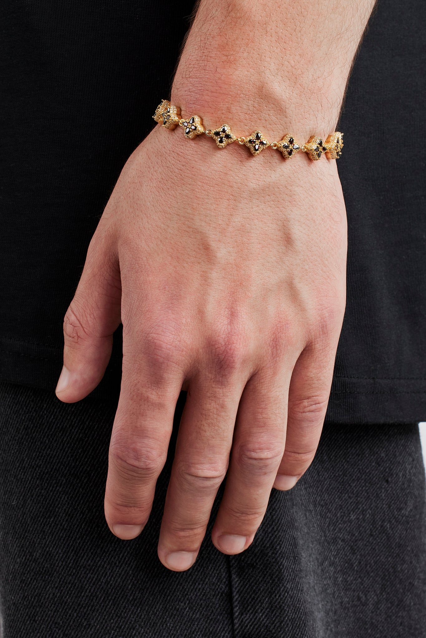 Armband mit Schokoladenbaguette-Motiv – 8 mm – Gold